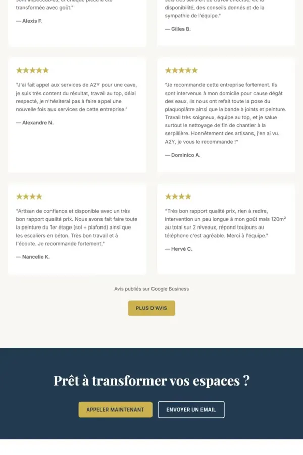 A2Y Aménagement, section 4 du site