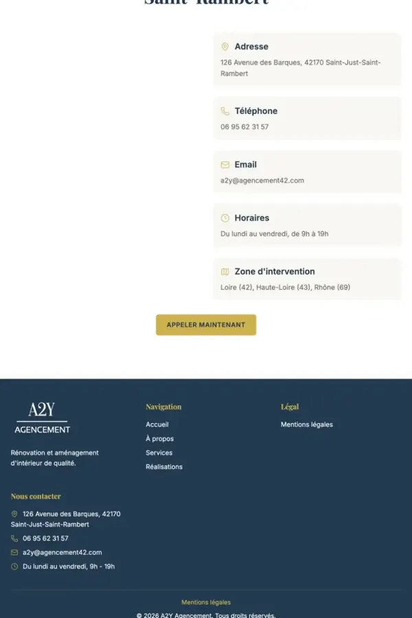 A2Y Aménagement, section 5 du site