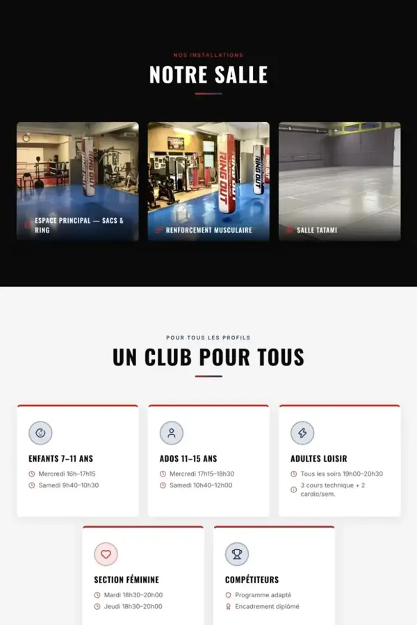 ASL Boxe, section 3 du site