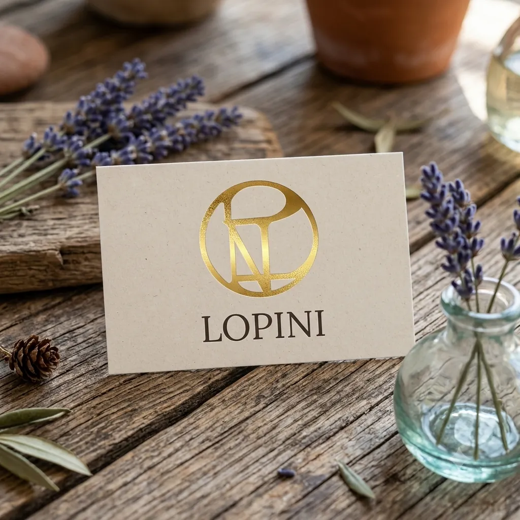 Carte de visite Lopini au monogramme doré