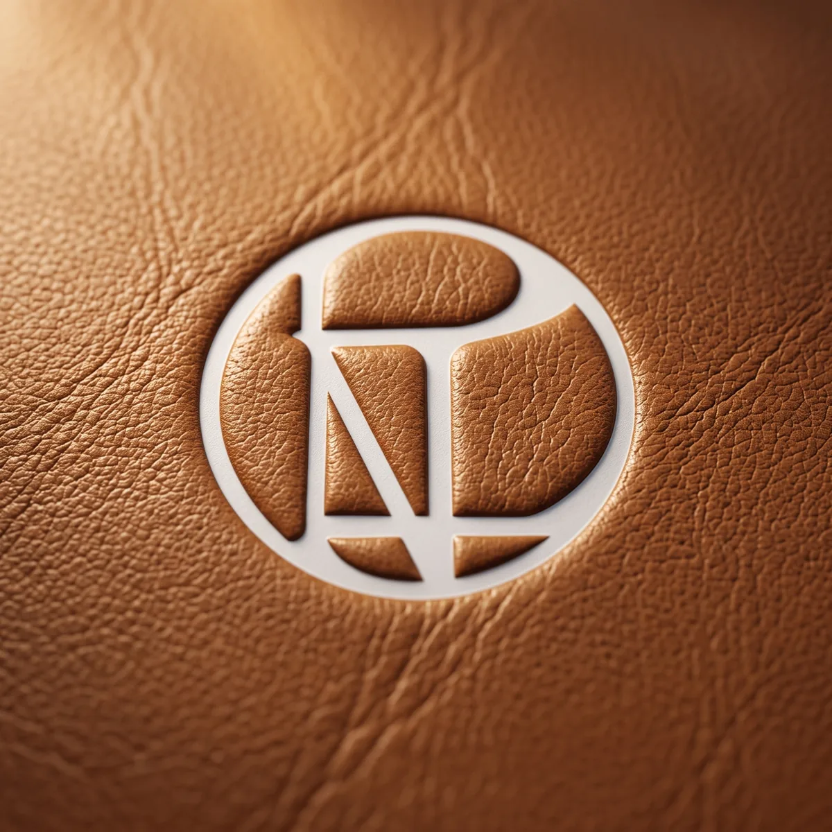 Monogramme Lopini embossé dans le cuir