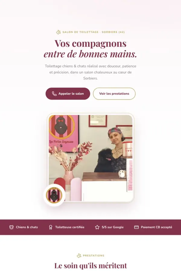 Les Pattes Soyeuses, section 1 du site