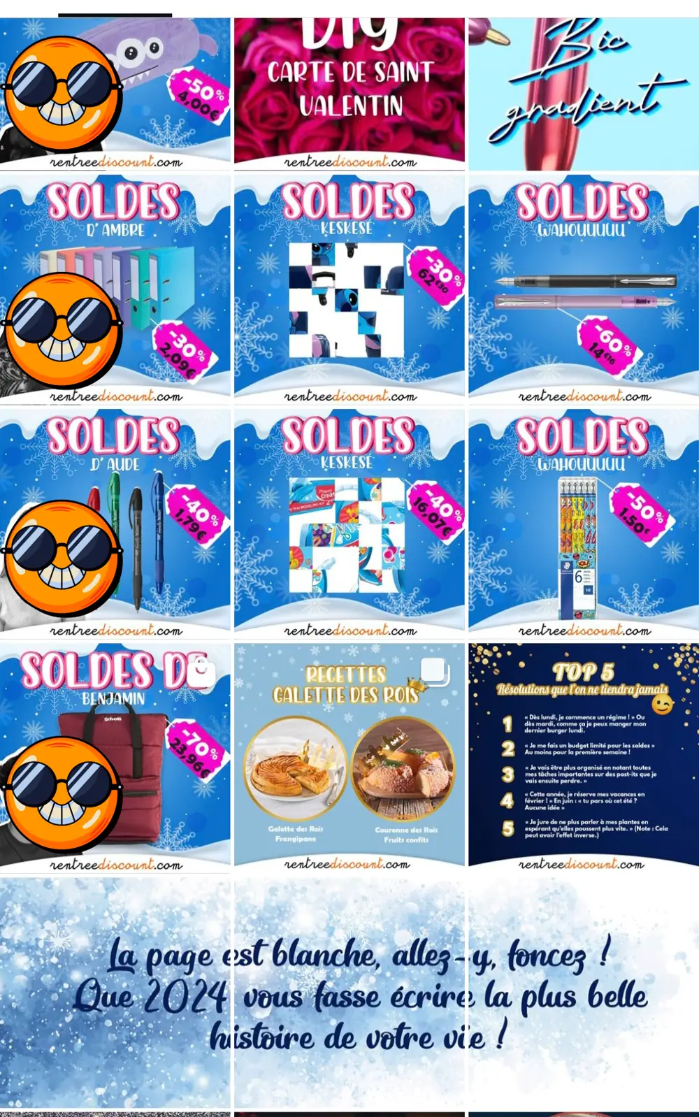 Feed Instagram Rentreediscount, période soldes