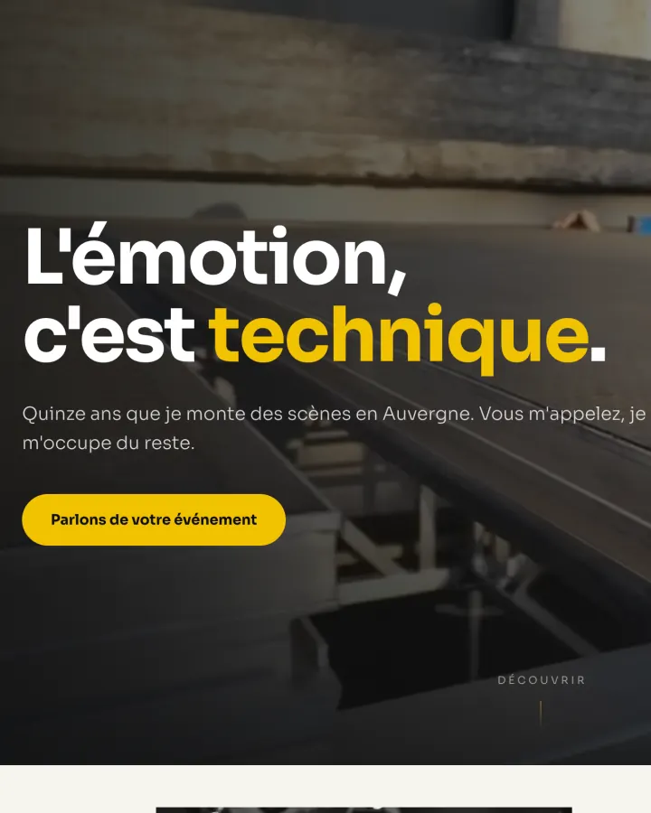Accueil du site Scenitech, L'émotion c'est technique