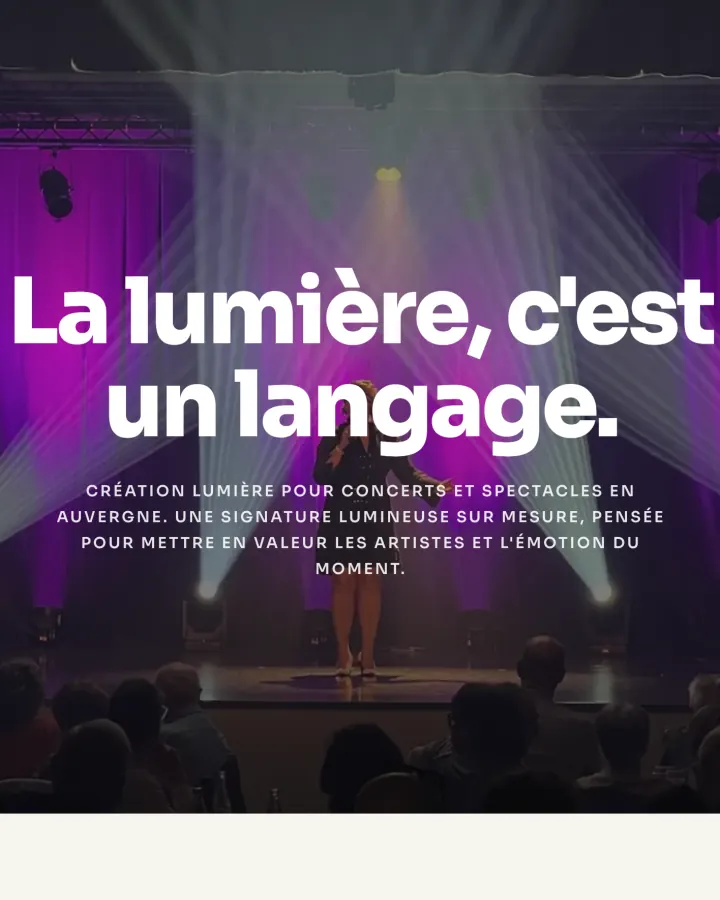Page Création lumière du site Scenitech, concerts et spectacles