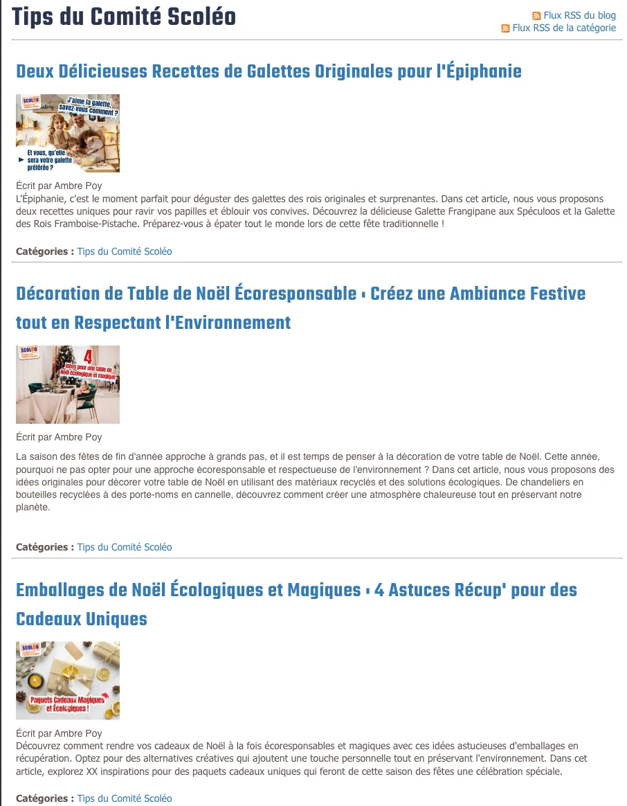 Articles de blog rédigés pour Scoleo par Ambre Poy, Tips du Comité Scoléo