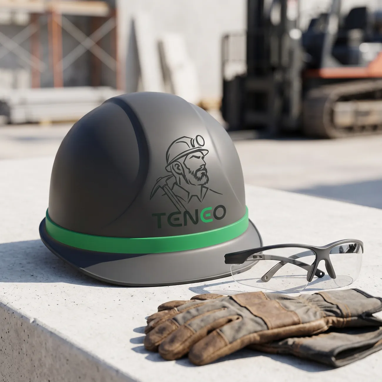 Casque de chantier Teneo avec le symbole du mineur