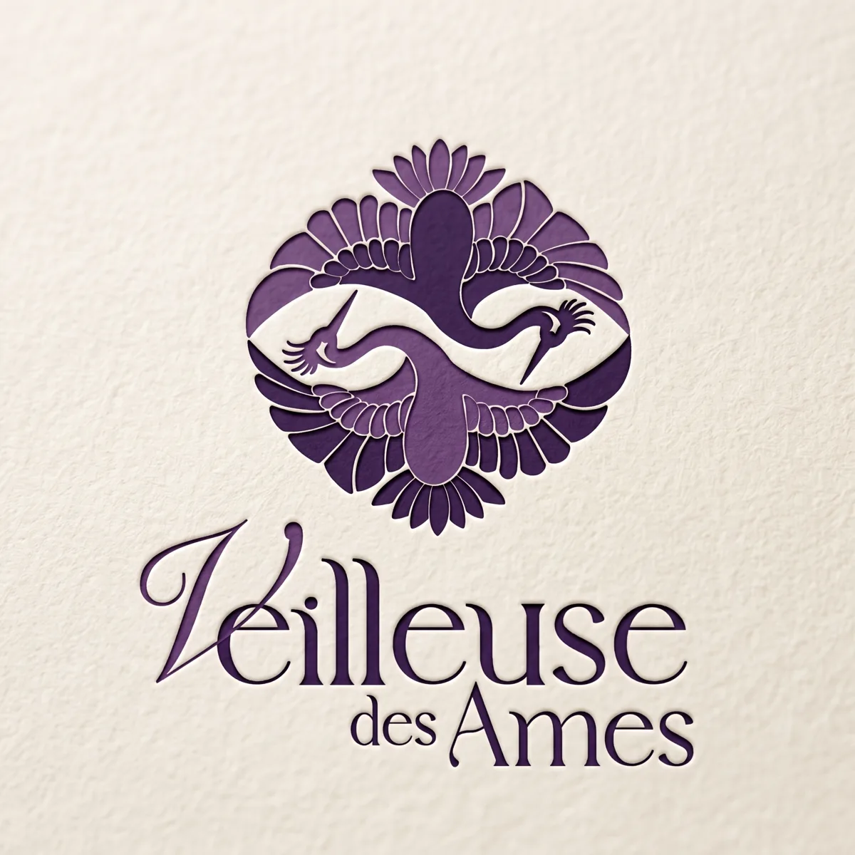 Logo Veilleuse des Âmes en deux teintes de violet